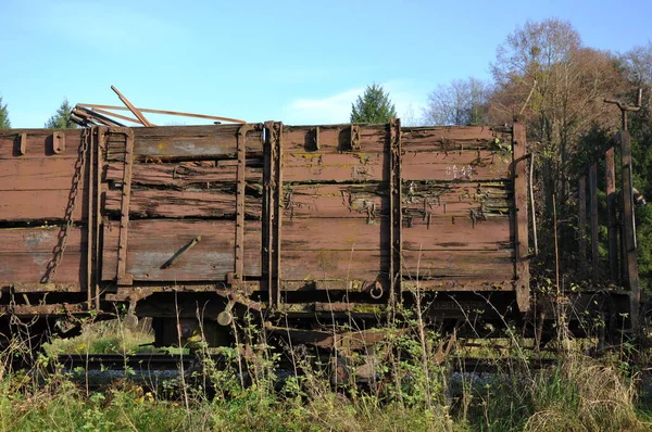 Vieux Train Rouillé Sur Gare — Photo