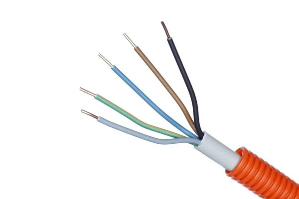 Schutzrohr Mit Elektrischem Kabel — Stockfoto