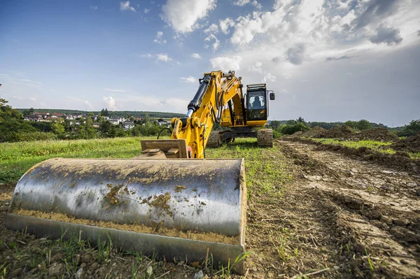 Excavadoras Una Obra Construcción — Foto de Stock