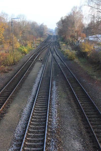 Železniční Trať Jaře — Stock fotografie