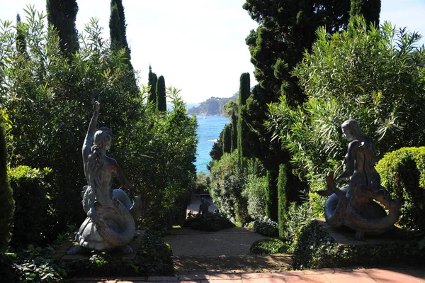 Español Sea Lloret Costa Brava Botanischer Garten Clotilde Ume Estatuen — Foto de Stock
