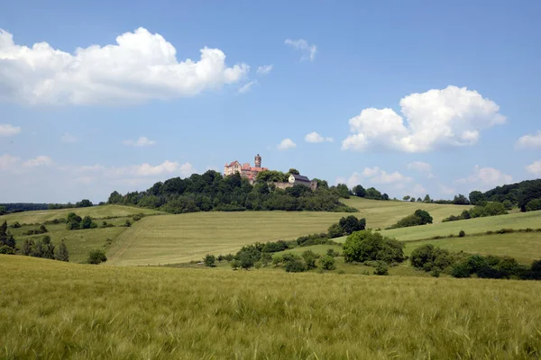 Ronneburg Burg Fästning Wetterau Hessen Tyskland Fält Getreidefeld Getreidefelder Sommer — Stockfoto