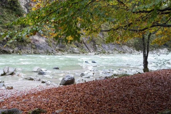 Schöne Herbstlandschaft Mit Fluss — Stockfoto