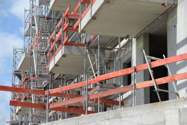 Baustelle Rohbau Hausbau Bau Bau Bauindustrie Bauindustrie Haus Land Gerüst — Stockfoto