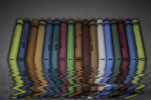 Ołówki Woskowe Różnych Barwach — Zdjęcie stockowe