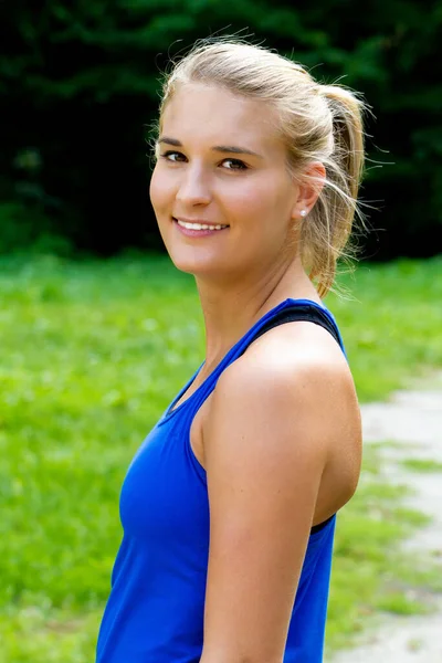 Vrouw Sport Sport Joggen Fitness Meisje Portret Joggerin — Stockfoto