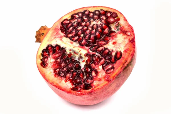 Pomegranate Sliced Tropical Fruit White Background — Stock Photo, Image