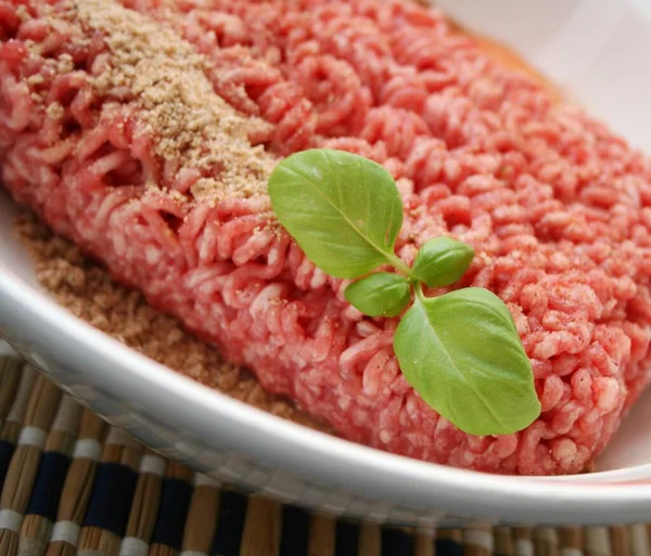 Hackfleisch Der Küche Nahaufnahme — Stockfoto