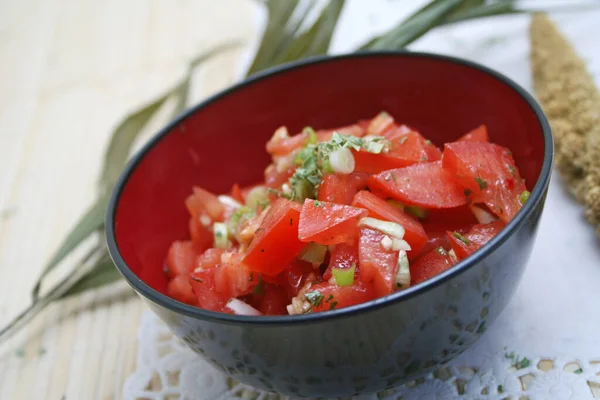 Taze Lezzetli Salatanın Yakın Plan Görüntüsü — Stok fotoğraf