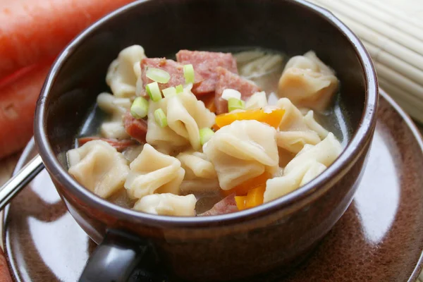 Una Foto Cucina Tagliatelle Fritte — Foto Stock