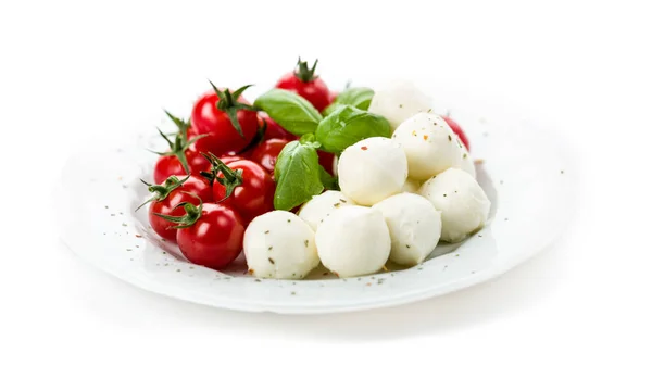 Fresh Tomatoes Mozzarella Fresh Basil — Stock Photo, Image