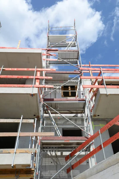 Baustelle Rohbau Hausbau Bau Bau Bauindustrie Bauindustrie Haus Land Gerüst — Stockfoto