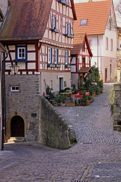 Steegje Het Oude Centrum Van Bad Wimpfen — Stockfoto