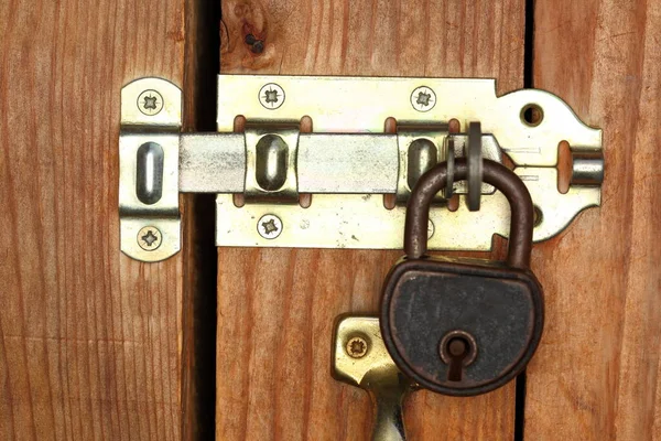 Vieja Puerta Madera Con Cerradura — Foto de Stock