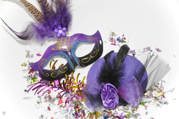 Carnaval Masker Witte Achtergrond — Stockfoto