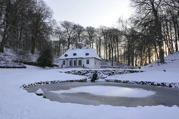 Liselund Park Hrad Zimě — Stock fotografie