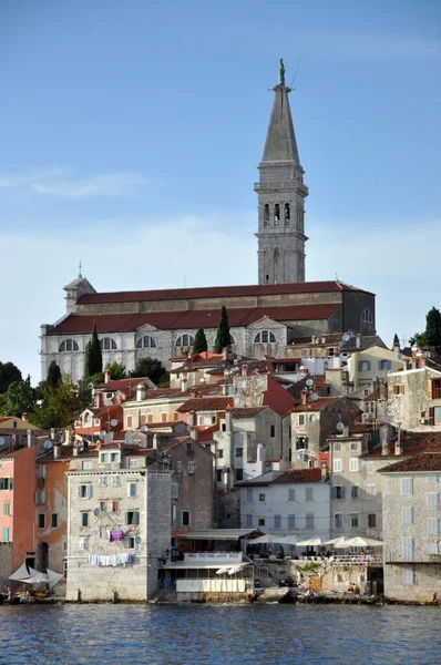 Rovinj Istria Croatia Sea Mediterranean Coast Church 委婉语 风景如画 风景如画 — 图库照片