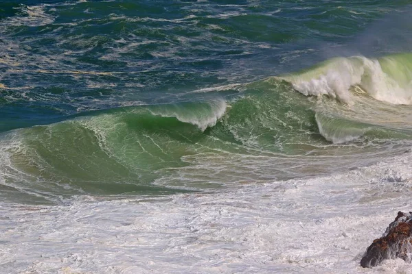 Θαλάσσια Κύματα Στην Παραλία — Φωτογραφία Αρχείου