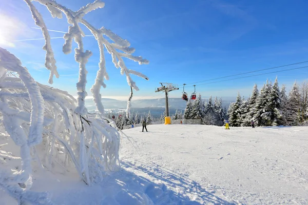 Winterlandschaft Wintersport Verschneite Landschaft Ochsenkopf — Stockfoto