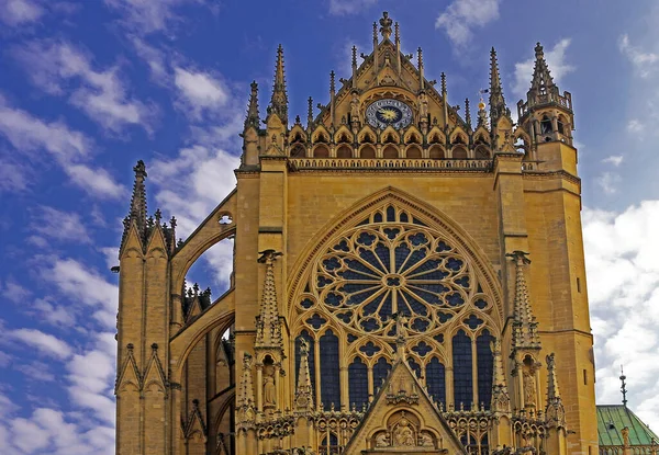 Vista Detalhada Catedral Saint Etienne Metz — Fotografia de Stock