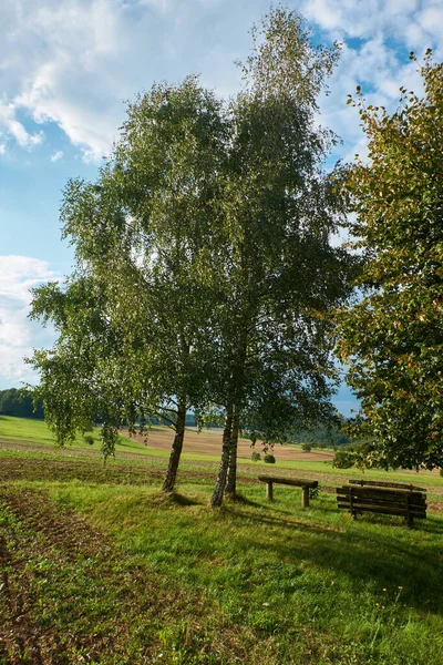 Idilli Ország Közel Madenhausen Kerület Schweinfurt Németország — Stock Fotó