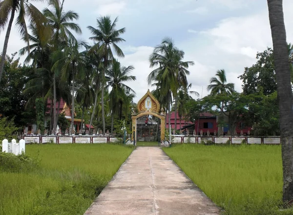 Traditionella Arkitektoniska Landskap Sett Laos Ett Land Sydostasien — Stockfoto