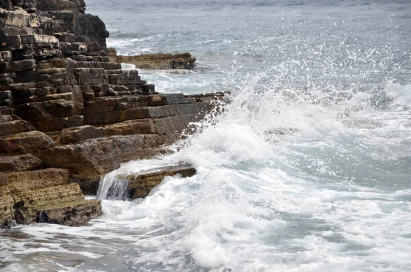 Cape Kameniak Istrien Kroatien Halvön Hav Medelhavet Kust Udde Våg — Stockfoto