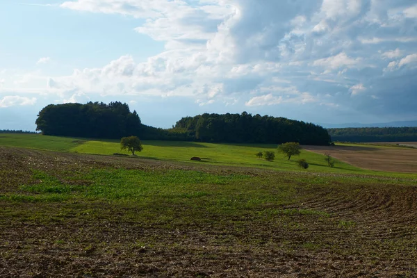 ドイツのシュヴァインフルト県マデンハウゼン近郊の牧歌的な国 — ストック写真
