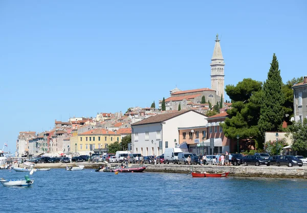 Rovinj Istria Croatia Mar Mediterranean Costa Península Cidade Velha Pitoresco — Fotografia de Stock