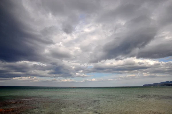Zandstrand Strand Kust Strand Stalida Stalidas Malia Kreta Griekenland Zee — Stockfoto