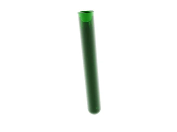 白色背景上隔离的绿色塑料管 — 图库照片