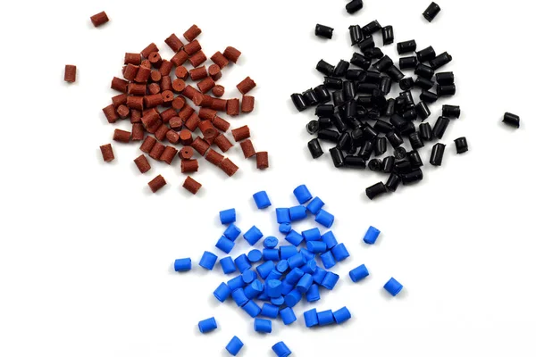Dyed Polymer Pellets Injection Moudling Process — Stock Photo, Image
