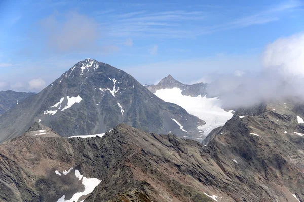 Schrankogel Summit Mounta Stubai Firnfeld Glaer Stubai Alps Stubaital Alpine — стокове фото