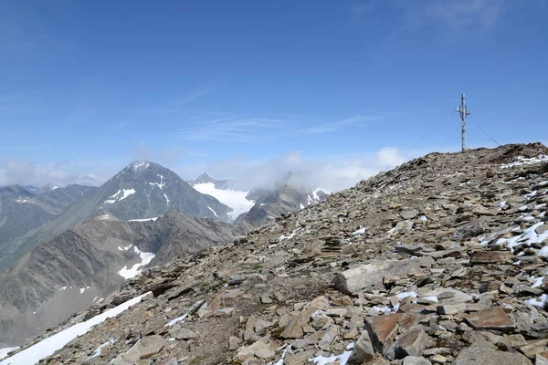 Cumbre Montañas Stubai Daunjoch Montañas Daunkopf Downhead Trasero Altas Montañas — Foto de Stock