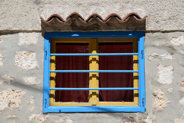 Ventana Rovinj Istria Croacia Casa Pared Casa Colorido Casco Antiguo —  Fotos de Stock