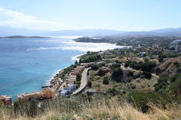 Kust Kreta Elounda Griekenland Zee Middellandse Zee Zeekust Plaats Plaats — Stockfoto