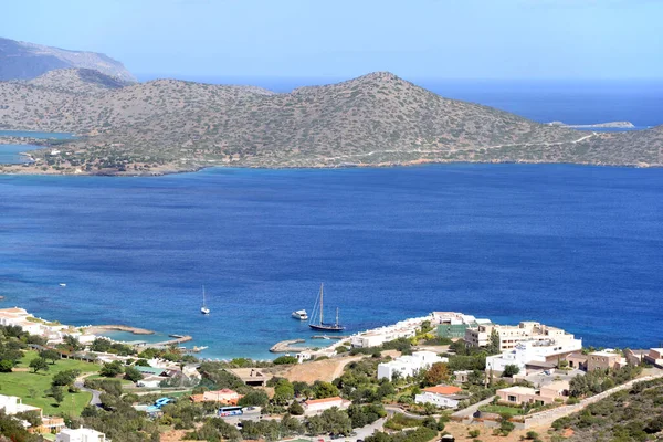 Kust Kreta Elounda Griekenland Zee Middellandse Zee Zeekust Plaats Plaats — Stockfoto