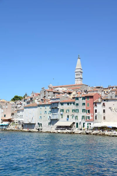 Rovinj Istria Croatia Mar Mediterranean Costa Igreja Eufémia Península Cidade — Fotografia de Stock