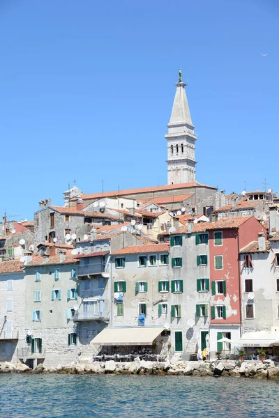 Rovinj Istrie Croatie Mer Méditerranée Côte Église Euphémie Péninsule Vieille — Photo