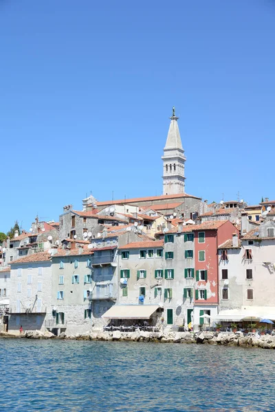 Rovinj Istria Croacia Mar Mediterráneo Costa Iglesia Eufemia Península Casco —  Fotos de Stock