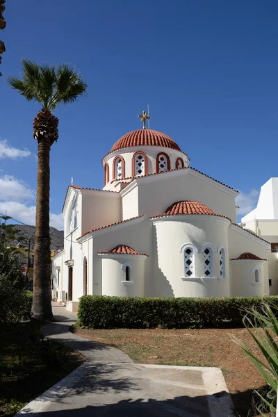 Church Dome Elounda Crete Greece Architecture Religion Roof Building Chapel — Stock Photo, Image