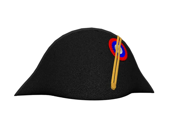 白い背景に隔離された黒い帽子 — ストック写真