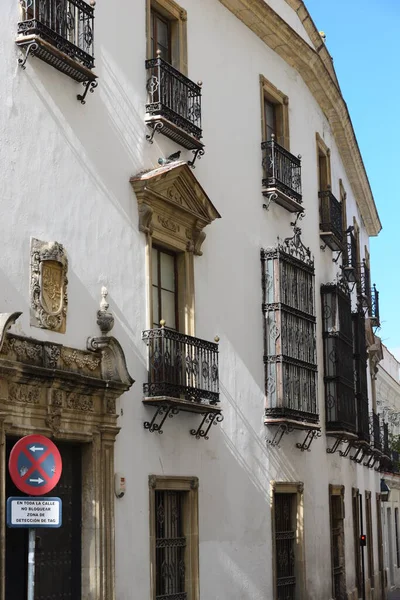 Vistas Cidade Fachadas Casa Jerez Frontera Espanha — Fotografia de Stock