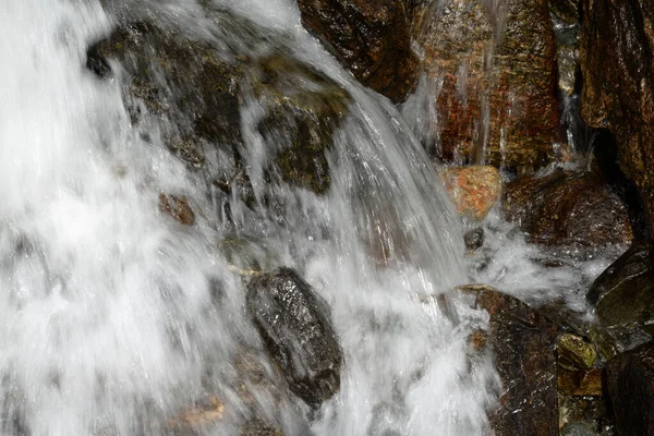 Cachoeira Cascata Vale Montanha Superior Stubai Tal Stubai Tirol Áustria — Fotografia de Stock