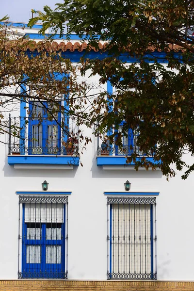 Θέα Στην Πόλη House Facades Ayamonte Isla Canela Spanish City — Φωτογραφία Αρχείου