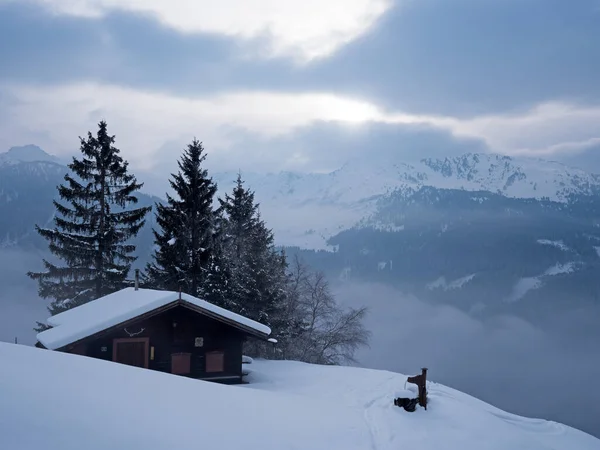 Paisagem Inverno Nos Alpes — Fotografia de Stock