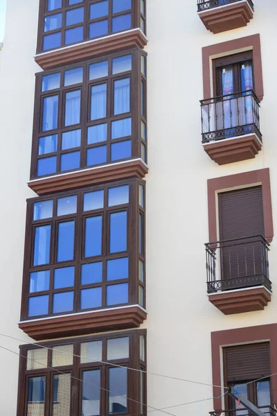 Fasady Domów Hiszpanii Koncepcja Architektury — Zdjęcie stockowe