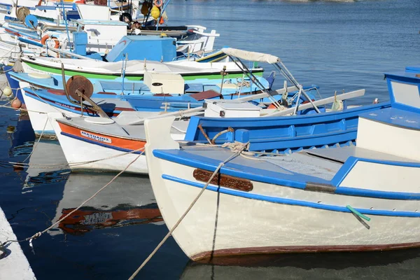 Elounda Kreta Haven Vissershaven Griekenland Middellandse Zee Vissersboot Boot Boten — Stockfoto