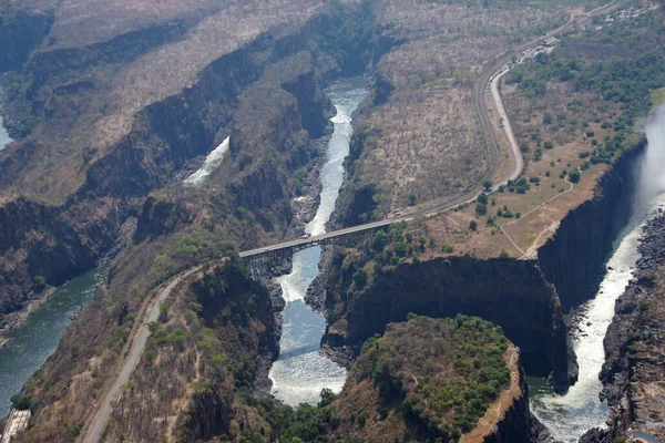 Водоспад Вікторія Водоспад Зімбабве — стокове фото