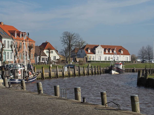 Vattenreflektion Lbecks Hamn — Stockfoto